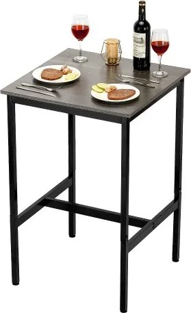 VEVOR Bartafel Bistrotafel Pubtafel met metalen frame, kleine keukentafel, eettafel (610 x 610 x 914 mm), displaytafel voor woonkamerfeesten, pubs, eetkamers en cafés, rustiek bruin en zwart