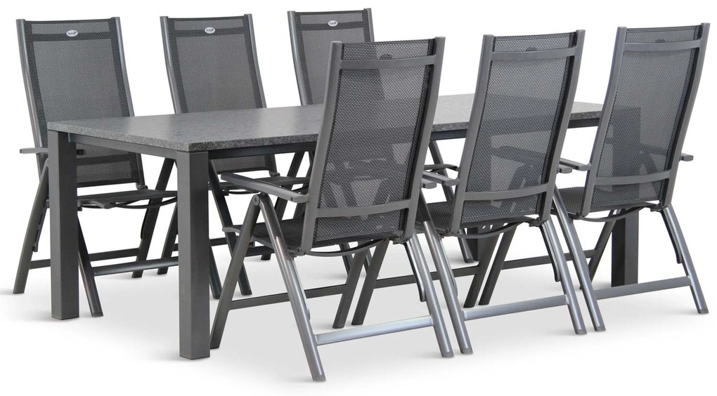 Tuinset 6 personen 220 cm Aluminium/Textileen Grijs Hartman Royal