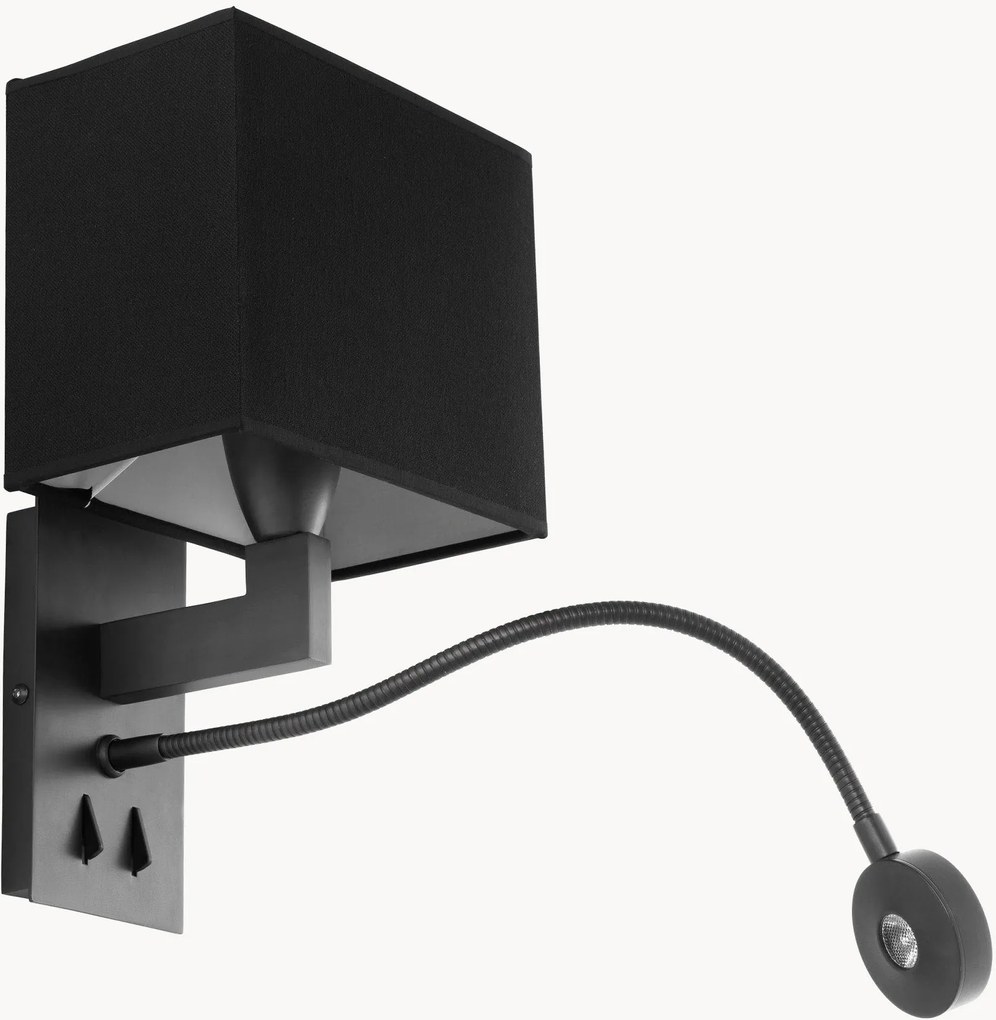 Wandlamp Bronze met LED-leeslamp