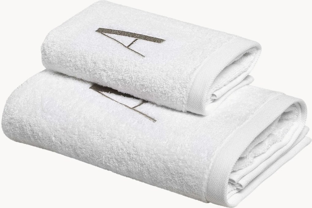 Katoenen handdoekenset Monogram van A tot Z, 2-delig