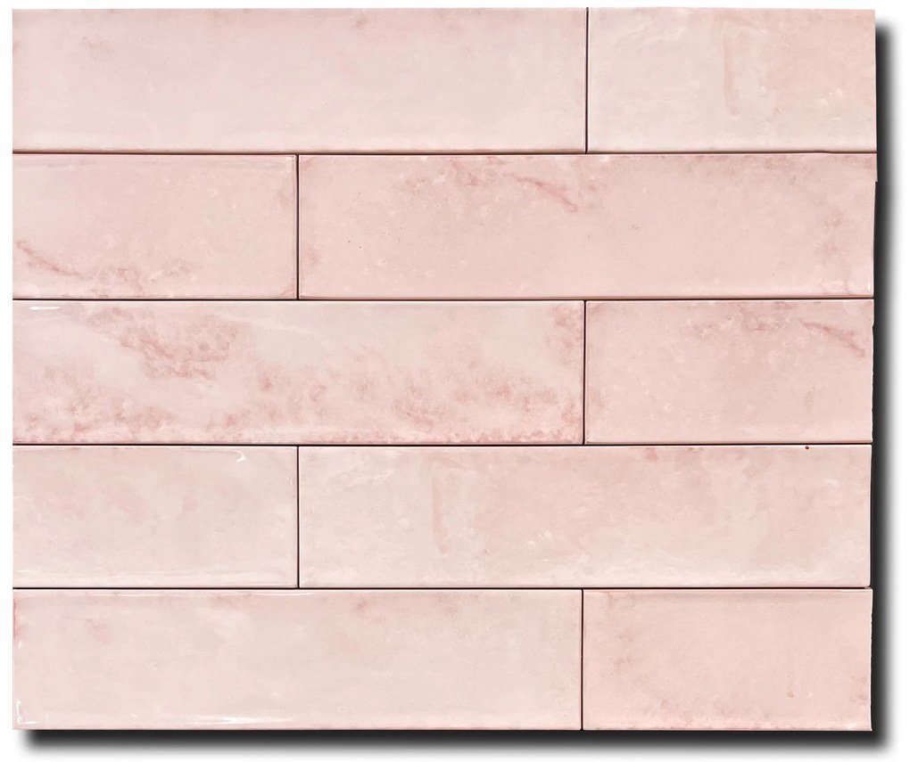 Wandtegel 7,5x30 Cm Cifre Drop Pink Glans RBT150