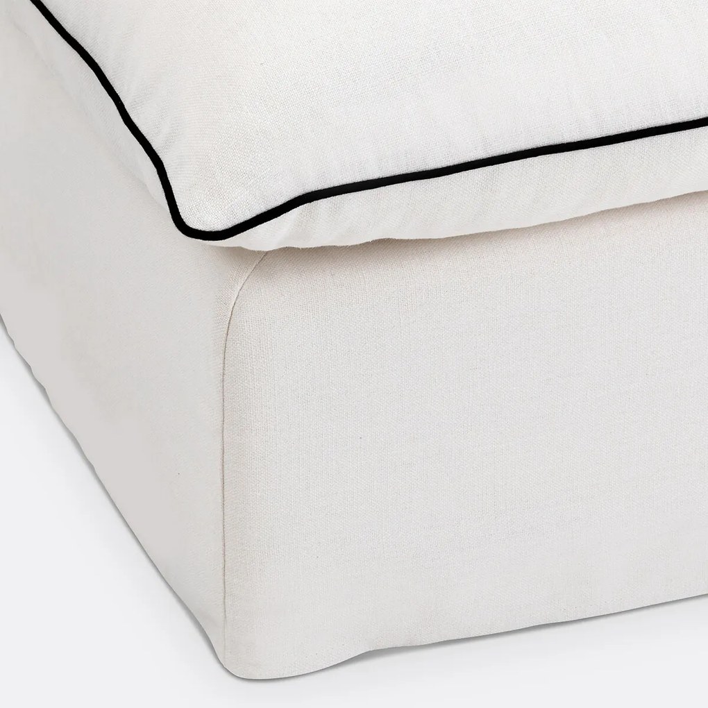 Poef, afneembare hoes, in dik linnen, Odna