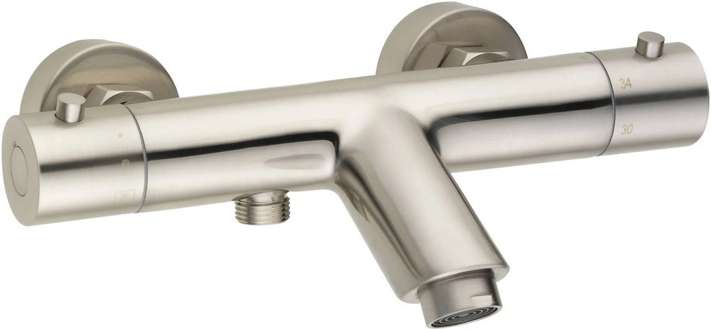 Saqu Essential thermostatische badkraan geborsteld staal