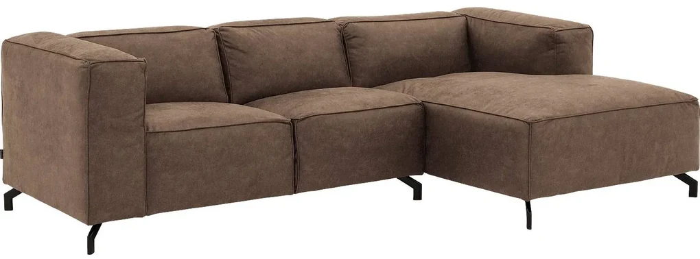 Goossens Bank Calvin bruin, micro leer, 2-zits, modern design