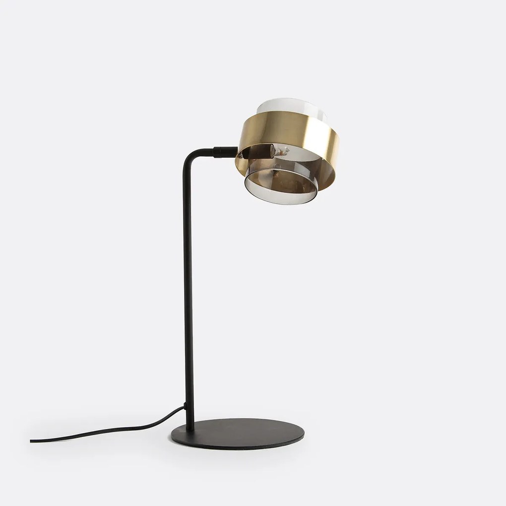 Tafellamp in glas en metaal, Botello