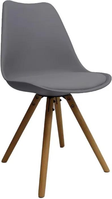 Viverne | Eetkamerstoel Bern breedte 49 cm x diepte 54 cm x hoogte 83 cm donkergrijs eetkamerstoelen kunststof, hout, kunstleer (imitatieleer) meubels stoelen & fauteuils