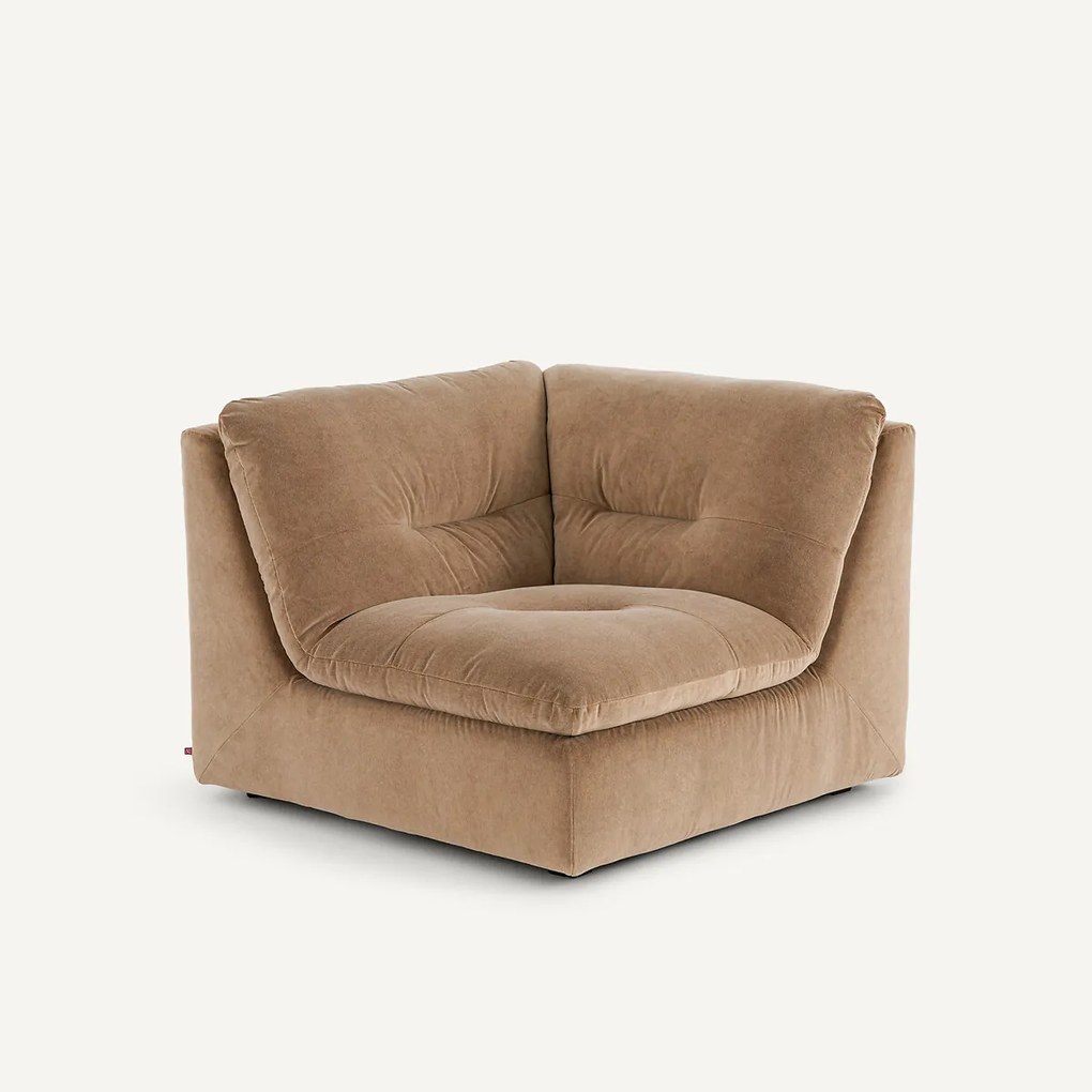 Modulaire 90° hoek in stonewashed fluweel, GIULIANO