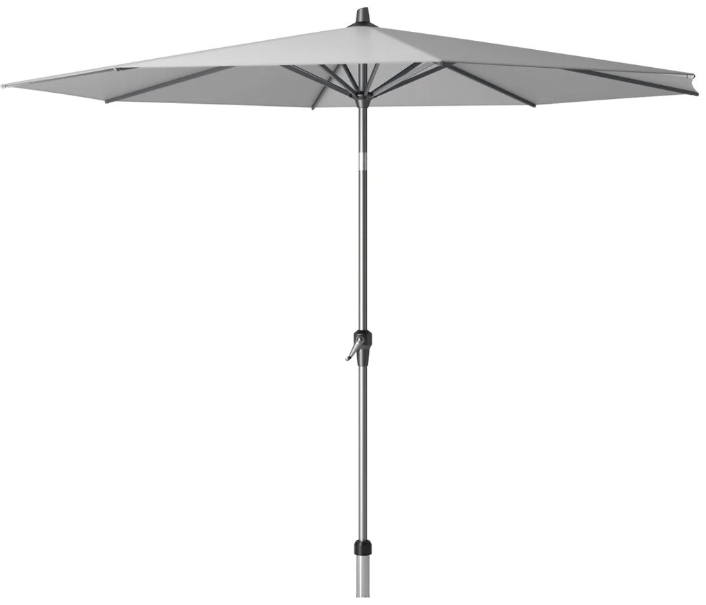 Platinum Riva stokparasol 3 m. rond - Light Grey met voet en hoes