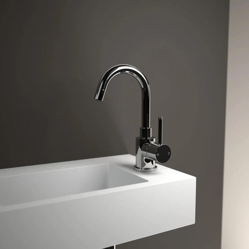 Clou Xo wastafelkraan met draaibare uitloop type 1 chroom