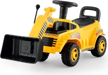 VEVOR Rijdbare graafmachine, kindergraafmachine, graafmachine-bulldozer speelgoed met kantelbeveiliging en opbergruimte onder de stoel, draagvermogen 25 kg, loopwagen voor peuters van 19 tot 36 maanden, geel