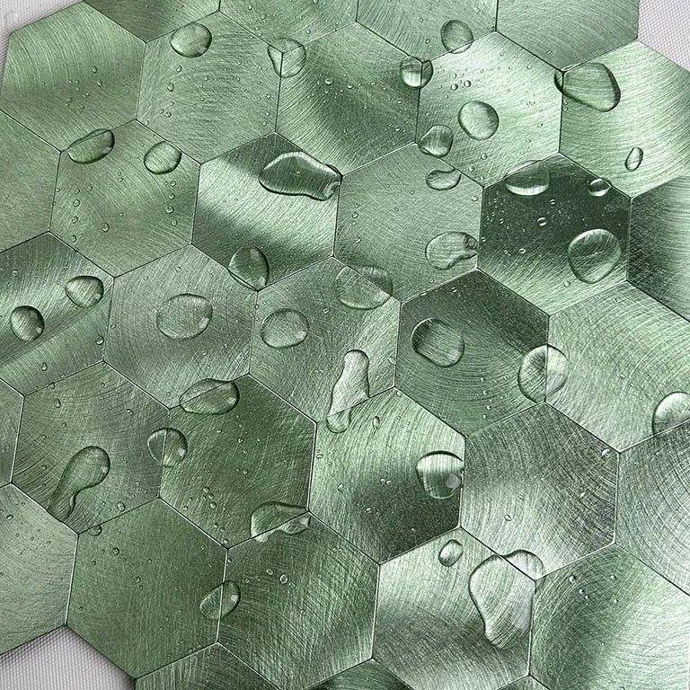 Zelfklevend Mozaïek Hexagon Soft Green - 29.5 cm x 29.5 cm x 0.4 cm | 0.5 kg | Paneli zelfklevende steenstrips