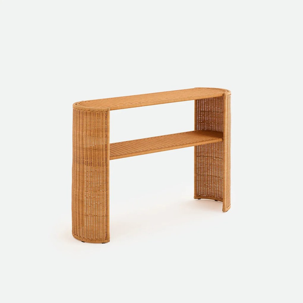 Wandtafel van gevlochten rotan, met twee bladen, JOEMA