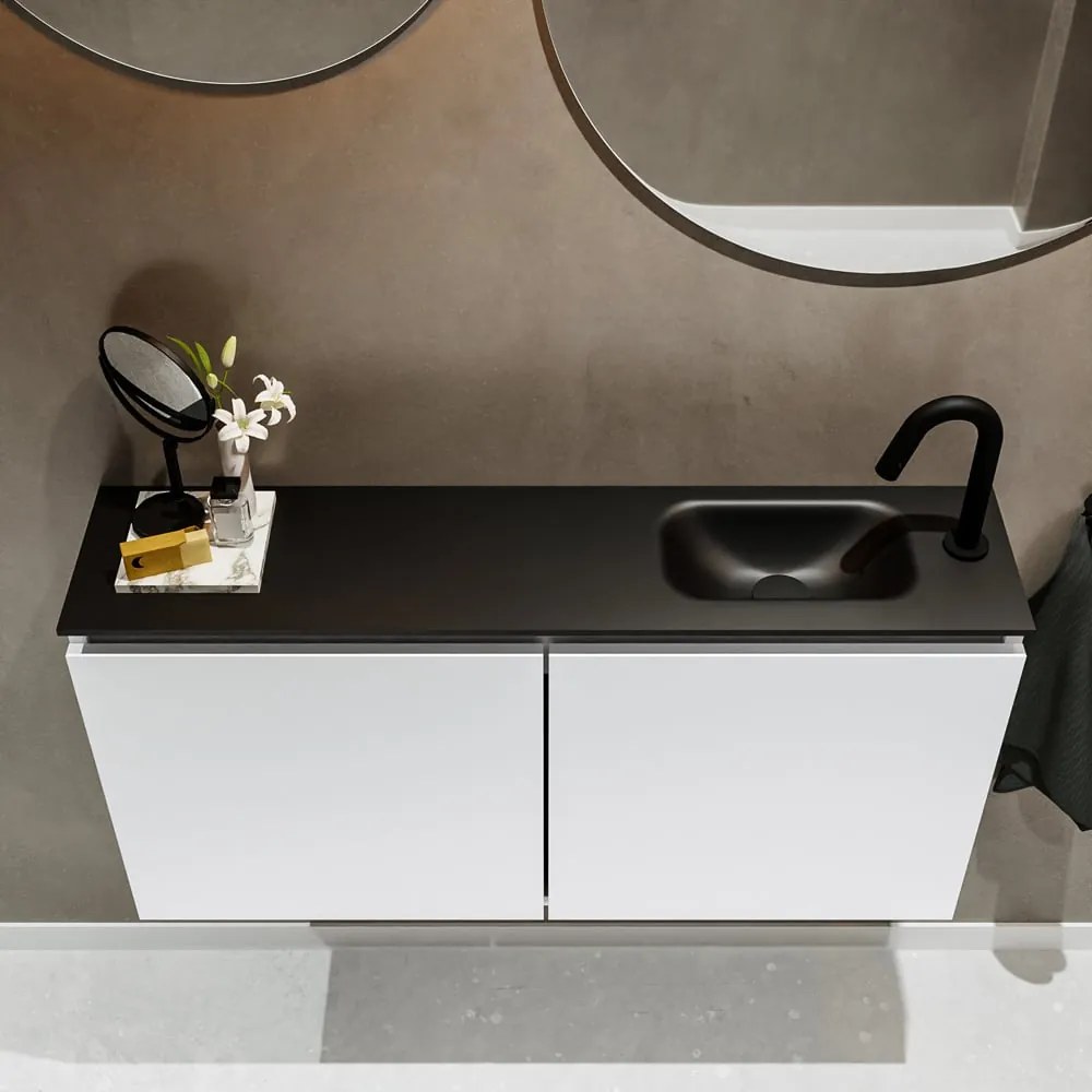 Mondiaz Ture 100cm toiletmeubel talc met wastafel urban rechts 1 kraangat