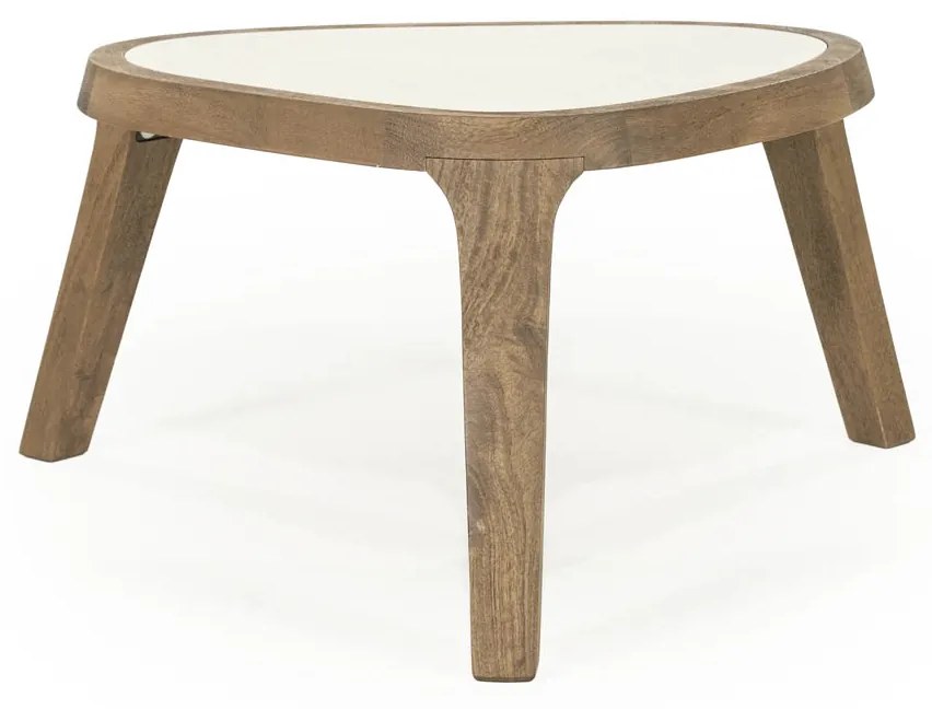 Eleonora Fred Salontafel Hout Met Marmer 60x51 Cm - 60 X 51cm.