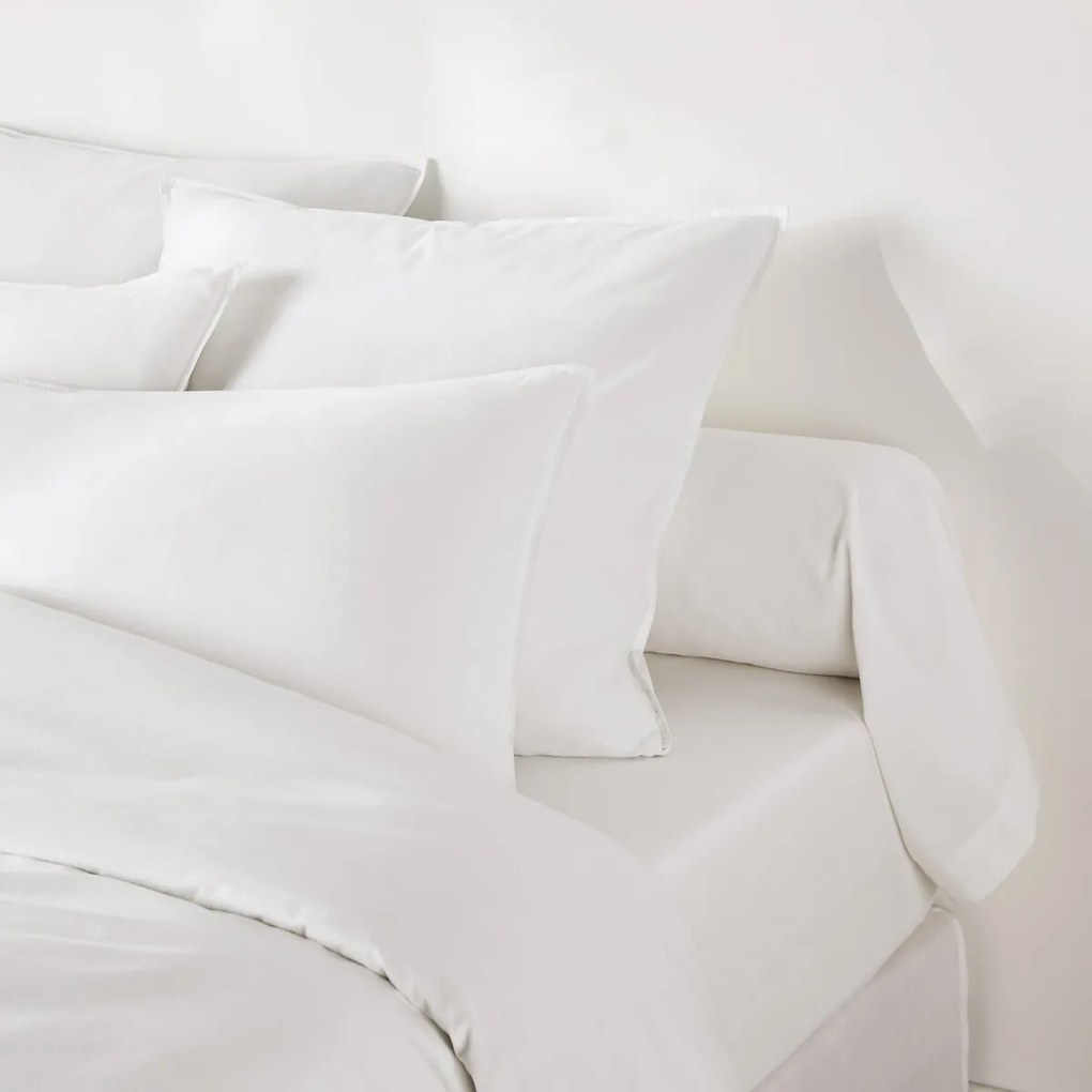 Effen bolstersloop in gewassen katoen, Scenario