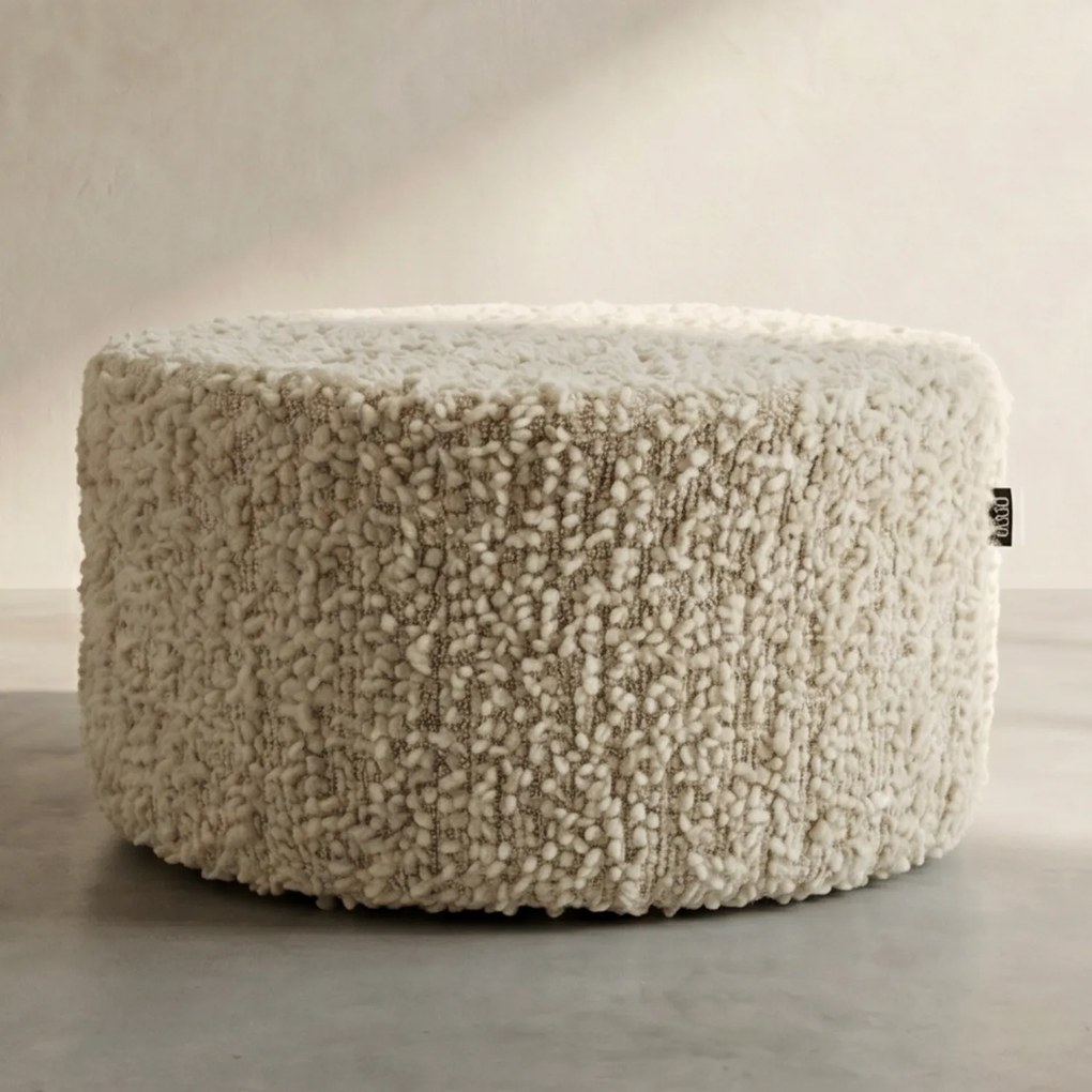 By-Boo Vista Ronde Hocker Teddy Off White 60 Cm