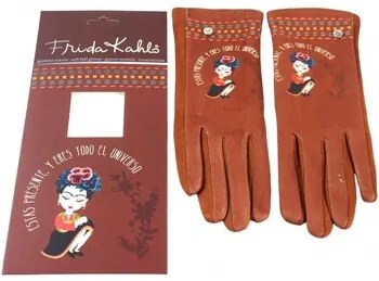 Handschoenen Bruin Frida Kahlo  Complementos señora  k0350 cuero