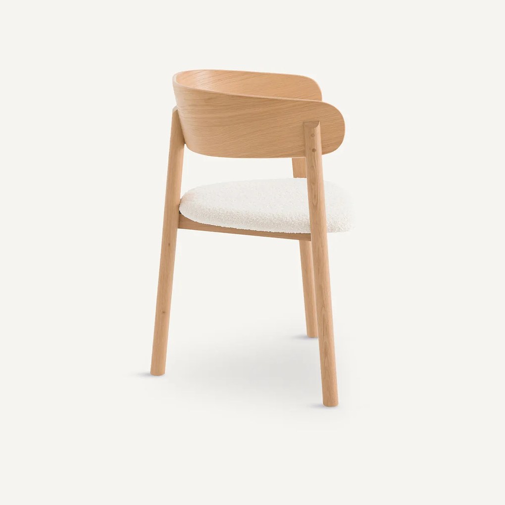 Tafelfauteuil in eik en bouclette, Marais