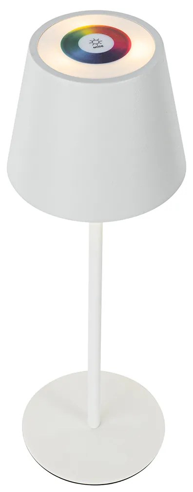 Set van 2 tafellampen wit met dimmer en oplaadbaar RGBW - Murdock