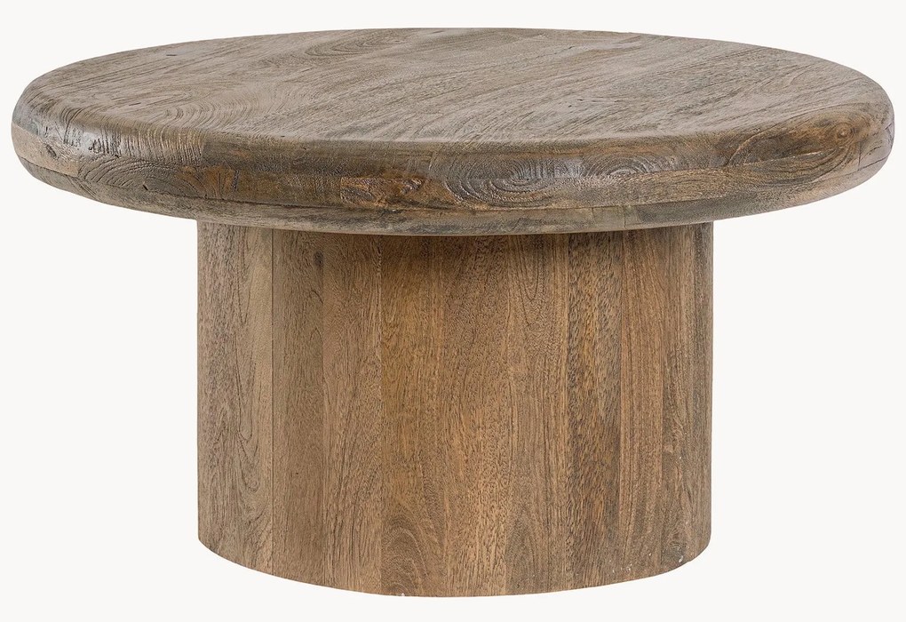 Ronde mangohouten salontafel Lopez, in verschillende formaten