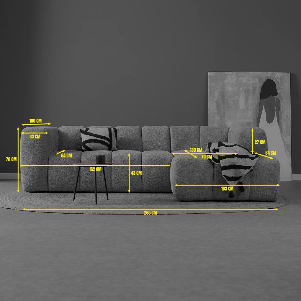 Design Bank Creme Hoek Rechts
