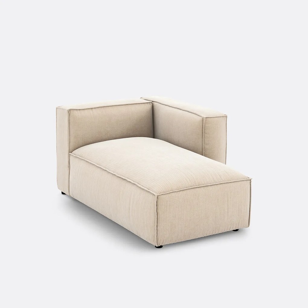Fauteuil voor modulaire bank, vintage ribfluweel, Seven
