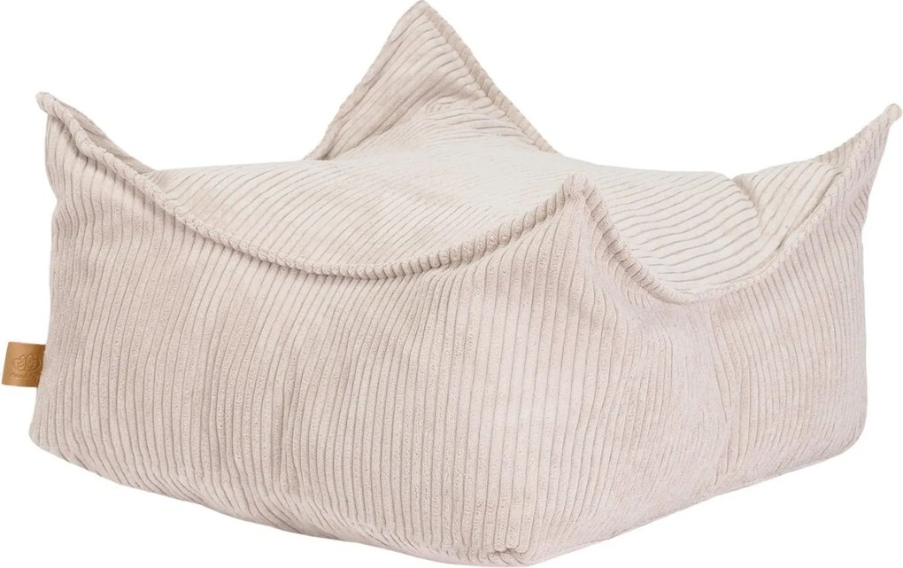 Vierkante Kinderpoef Aesthetic Rib - Ecru