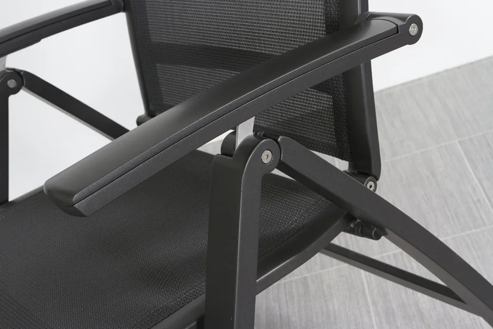 Kettler Altura/Edge verstelbare aluminium tuinset voor 4 personen 160x95 cm. - Antraciet