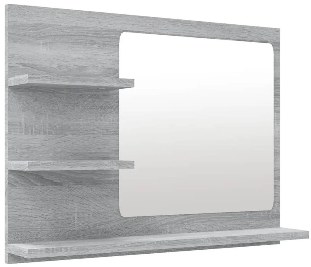 vidaXL Badkamerspiegel 60x10,5x45 cm bewerkt hout grijs sonoma eiken