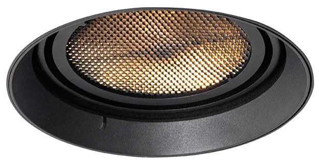 Moderne inbouwspot zwart GU10 AR111 rond trimless - Oneon Honey Modern GU10 Binnenverlichting Lamp