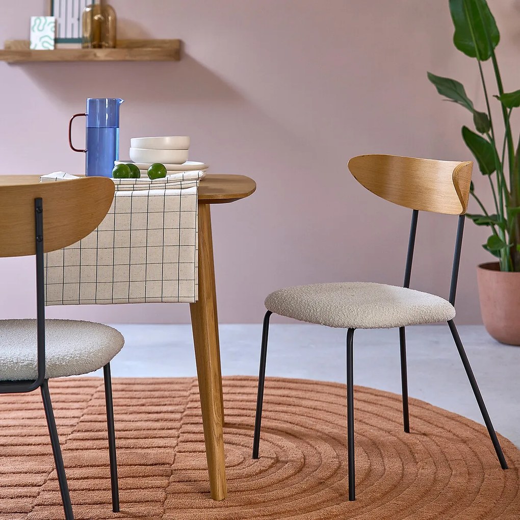 Set van 2 stoelen in bouclette, Brooklyn