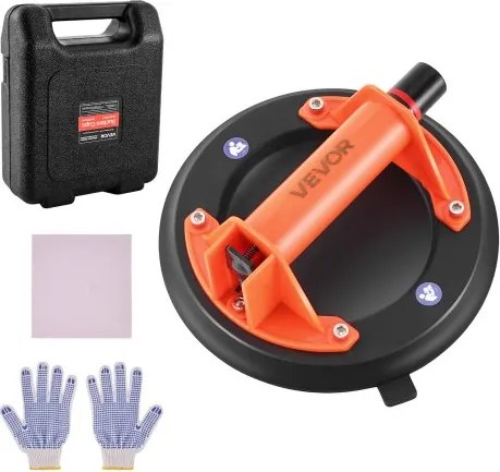VEVOR vacuümzuignap, 203 mm glazen zuignap met ABS-handvat, tegelzuignap met een hefvermogen van 180 kg, tegelzuignapgereedschap met draagtas voor het tillen van tegels, graniet en gipsplaten, 1 stuk.