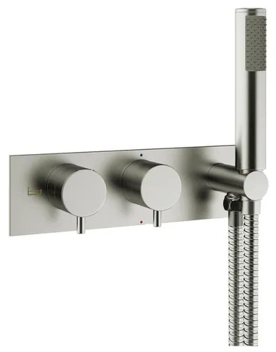 Crosswater MPRO inbouwdouchekraan 27.5x12cm thermostatisch afbouwdeel met handdoucheset RVS OUTLETSTORE PRO1701LBPV