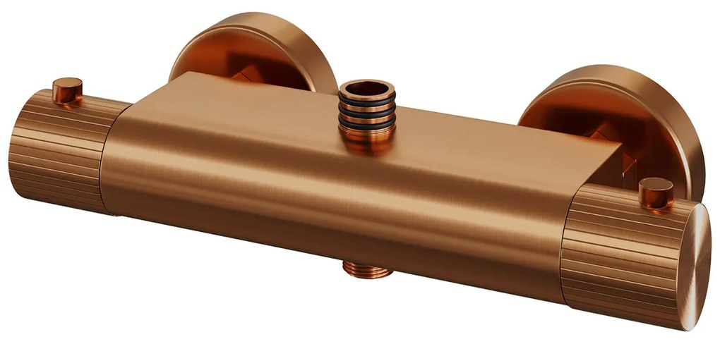 Brauer Stripe opbouw regendouche met 25cm hoofddouche en 3 standen handdouche koper geborsteld PVD