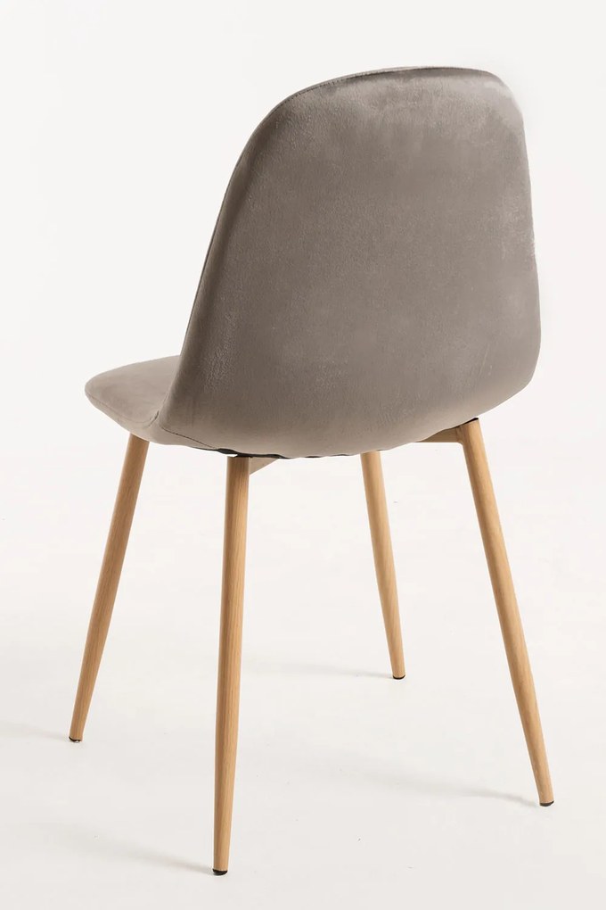 Set van 4 Teok Fluwelen Stoelen