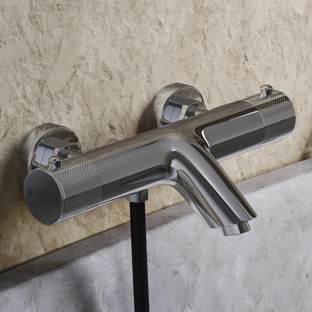 Saniclear Talpa Curved Pro thermostatische opbouw badkraan met handdouche chroom
