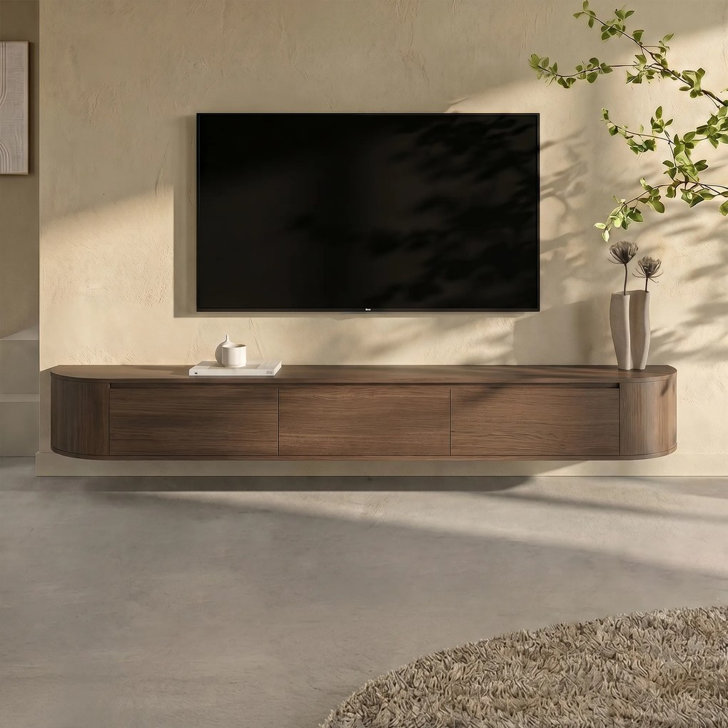 Zwevend TV-meubel Bruin 240 Cm - 240x32x30cm.