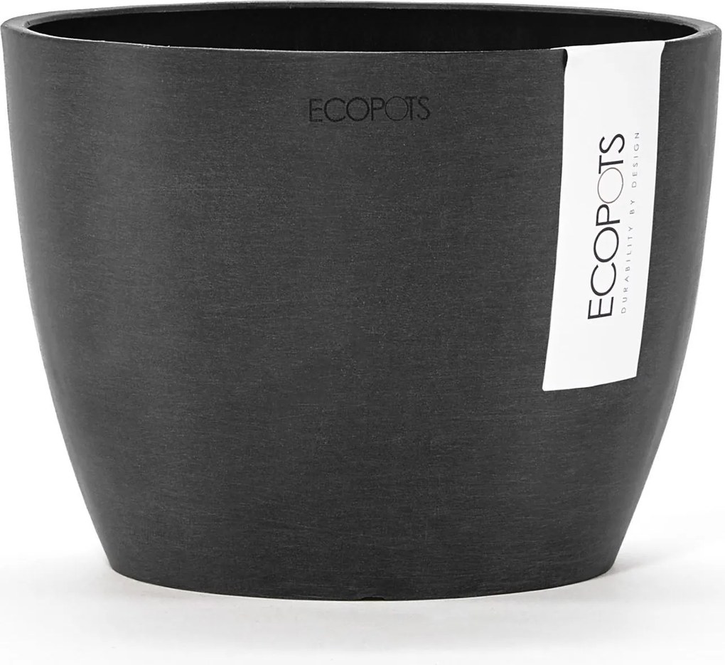 Ecopots bloempot Stockholm Mini 16  - Rond - Dark Grey - Diameter 16,2 x H12 cm