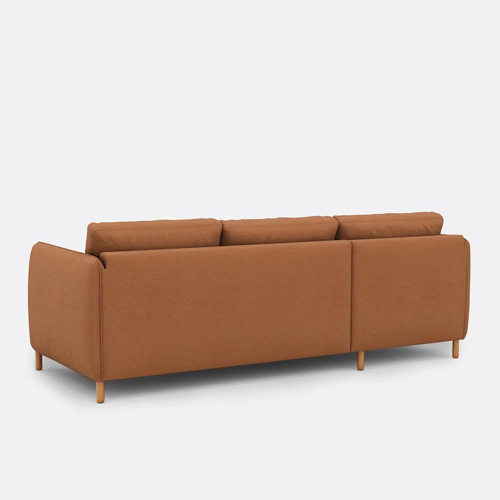 Hoekbank links, 4 zits, in polyester, LOMÉO