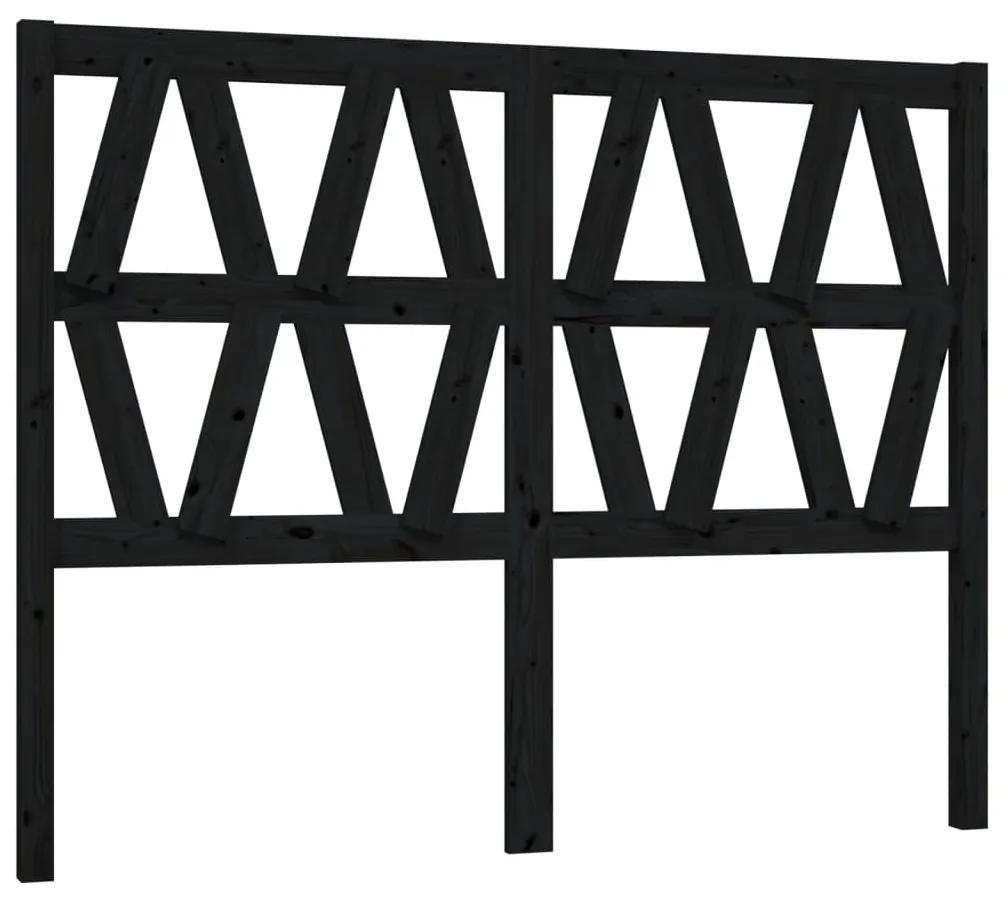 vidaXL Hoofdbord 156x4x100 cm massief grenenhout zwart