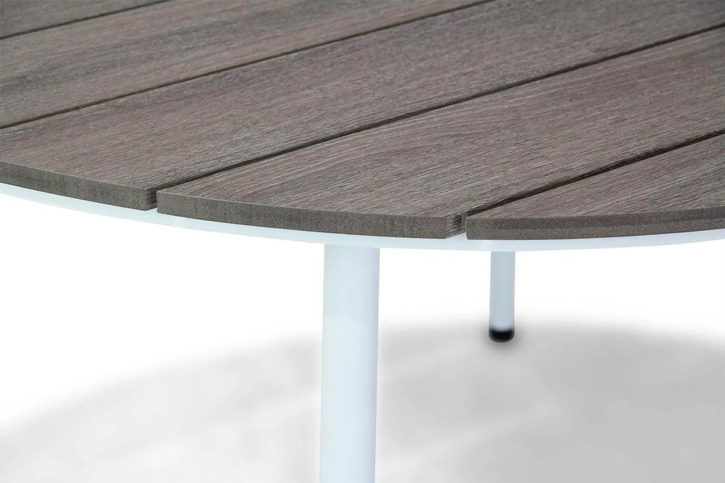 Tuinset Ronde Tuintafel 4 personen 125 cm Kunststof /Aluminium/polywood Wit  Hartman Sophie