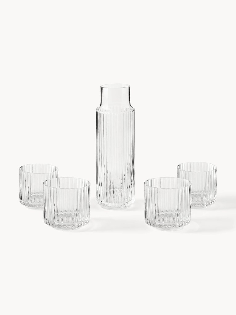 Mondgeblazen karaf Aleo met tumblers, 5-delig
