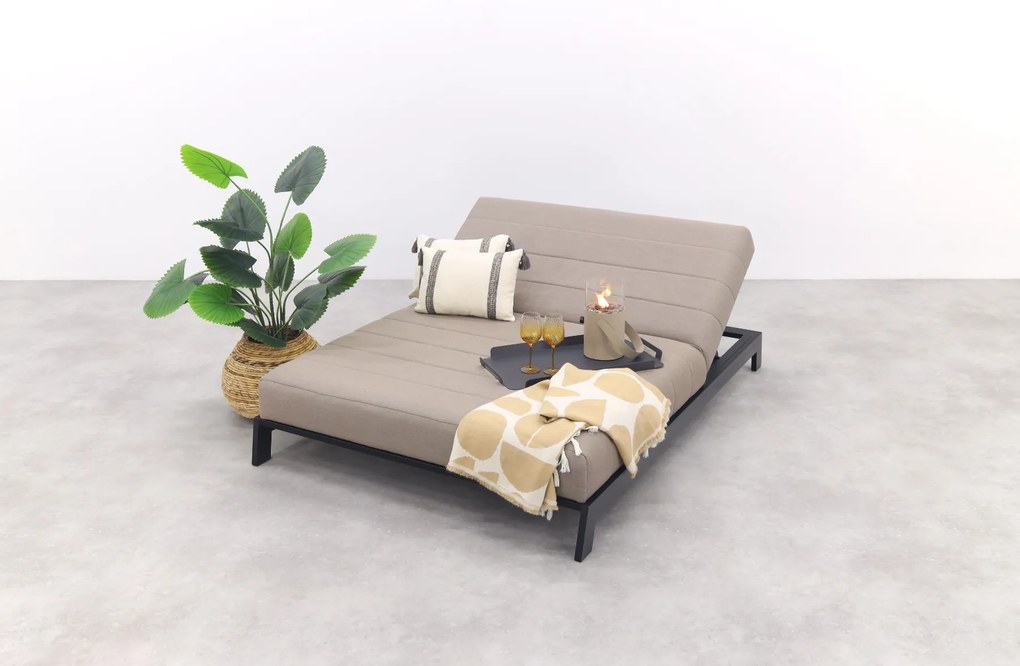 Mexico 2-persoons sunbrella ligbed - Taupe