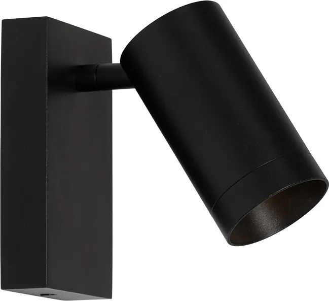Smart wandlamp zwart verstelbaar met schakelaar incl. Wifi GU10 50mm - Jeana Luxe