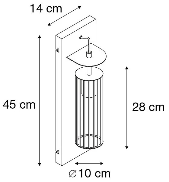 Moderne wandlamp zwart draad - Balenco Wazo Modern E27 Binnenverlichting Lamp