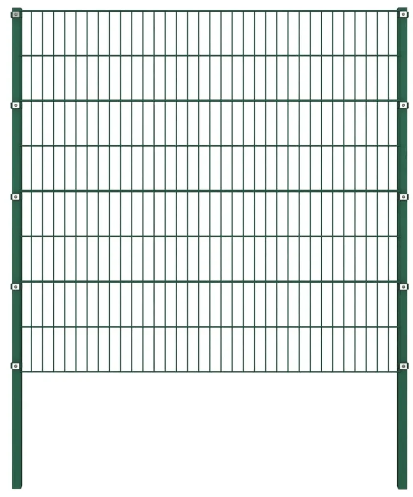vidaXL Schuttingpaneel met palen 17x1,6 m ijzer groen