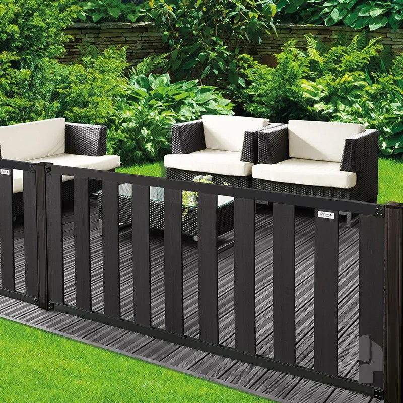 Tuinhek composiet Design antraciet met antraciet alu frame (180 x 80 cm)