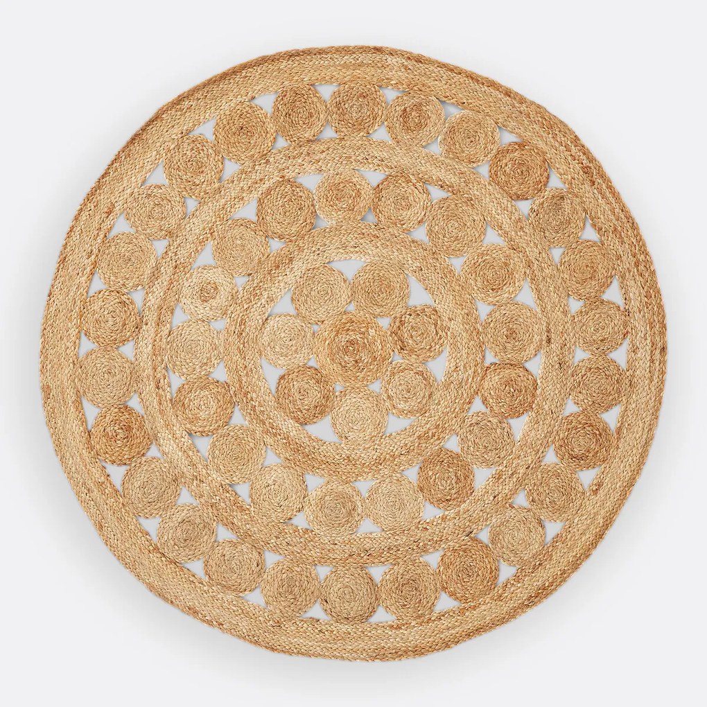 Rond vloerkleed in jute, Aftas