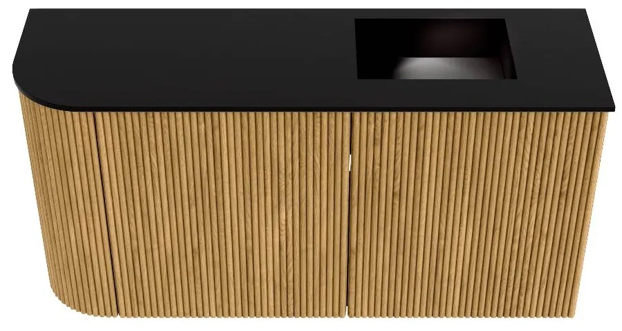 Mondiaz Joya 80cm toiletmeubel ronding links oak met wastafel faye rechts zonder kraangat urban