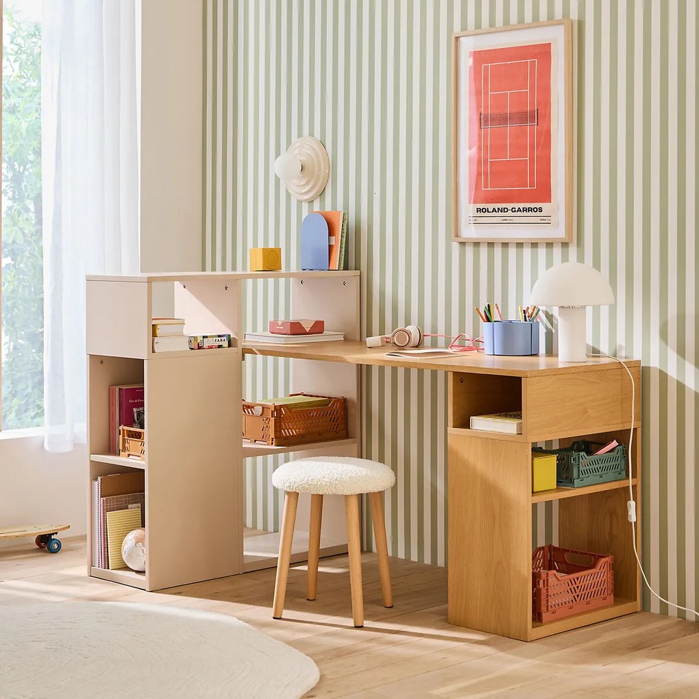 Omkeerbaar hoekbureau met opbergruimte, Biface